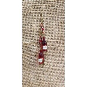 End of a Long Day Wine Bottle Earrings Handcrafted
